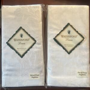 Waterford Luxury Linens Set 8 Napkins Elegance WF Classic White Jacquard New